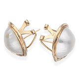 Vintage 14k Yellow Gold Mabe Pearl Earrings