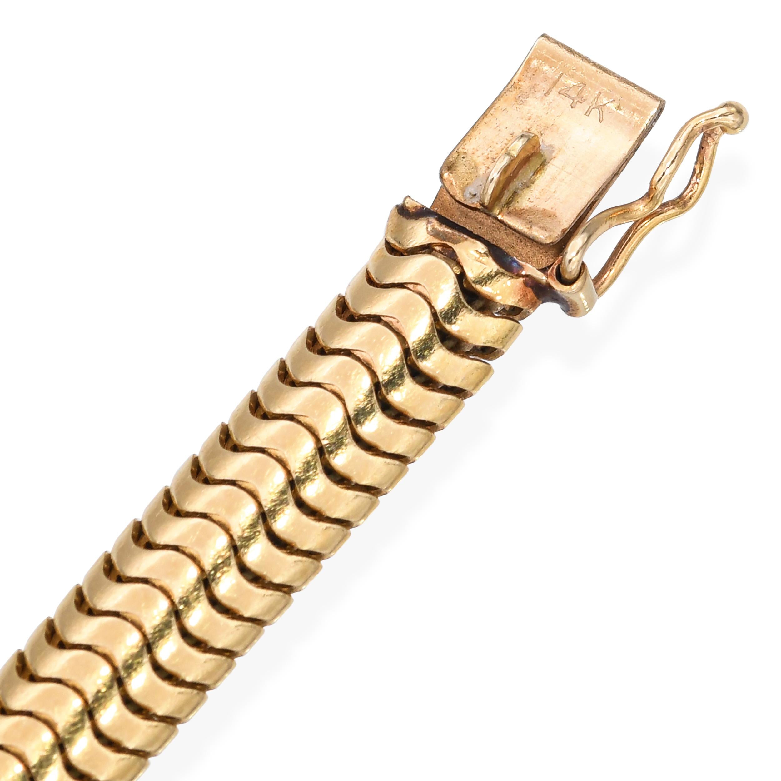 Vintage 14k Yellow Gold Snake Chain Bracelet