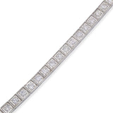 Vintage 14k White Gold 3.48ctw Diamond Line Bracelet