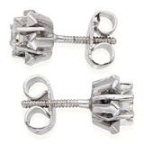 Vintage White Gold 0.50tcw Diamond Geometric Stud Earrings
