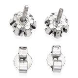 Vintage White Gold 0.50tcw Diamond Geometric Stud Earrings