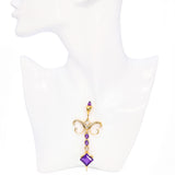 David Sacco 18k Yellow Gold Amethyst & Diamond Hand Fabricated Pendant