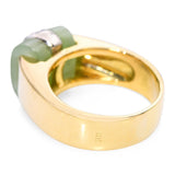 Pomellato 18K Yellow Gold Jadeite & .18tcw Diamond Ring
