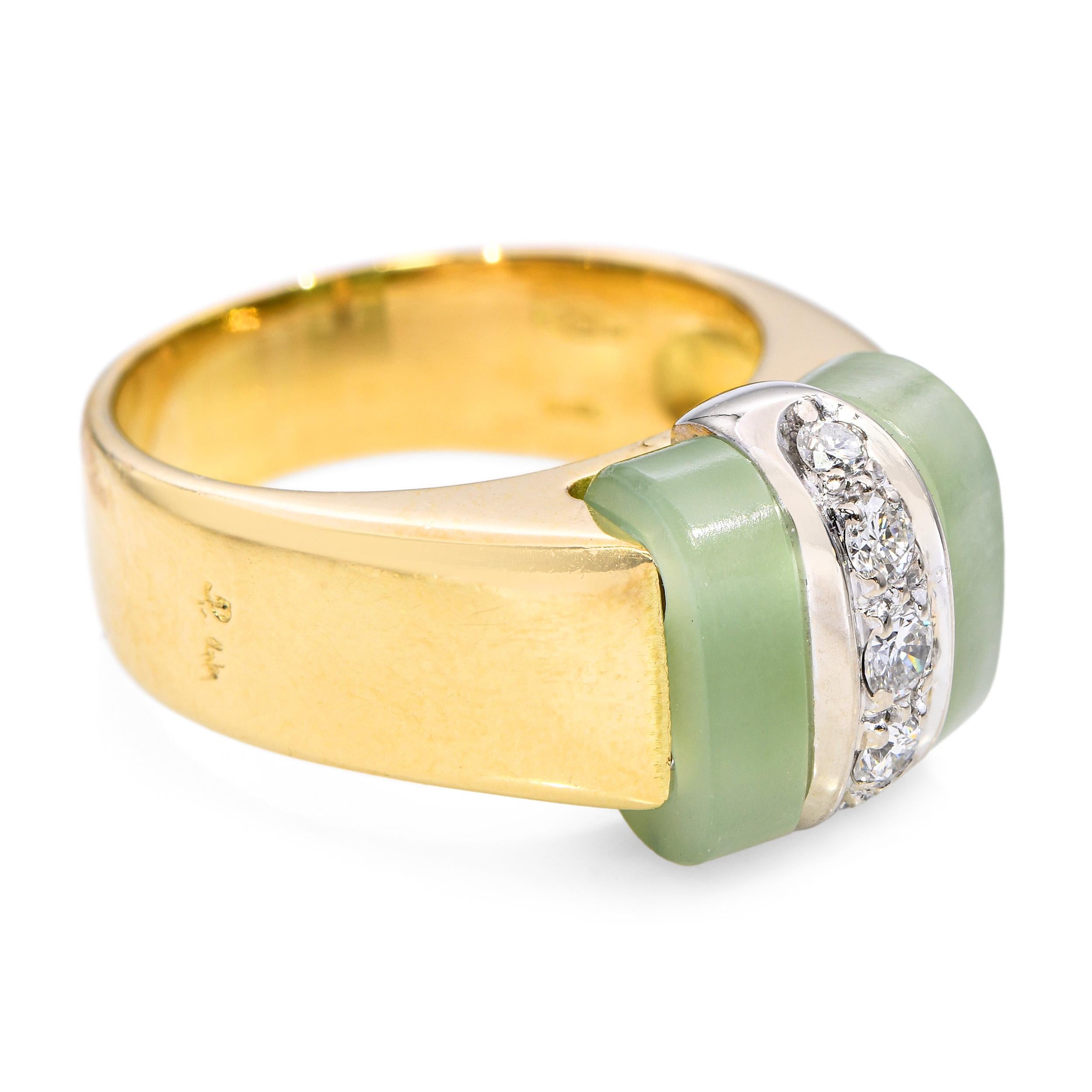 Pomellato 18K Yellow Gold Jadeite & .18tcw Diamond Ring