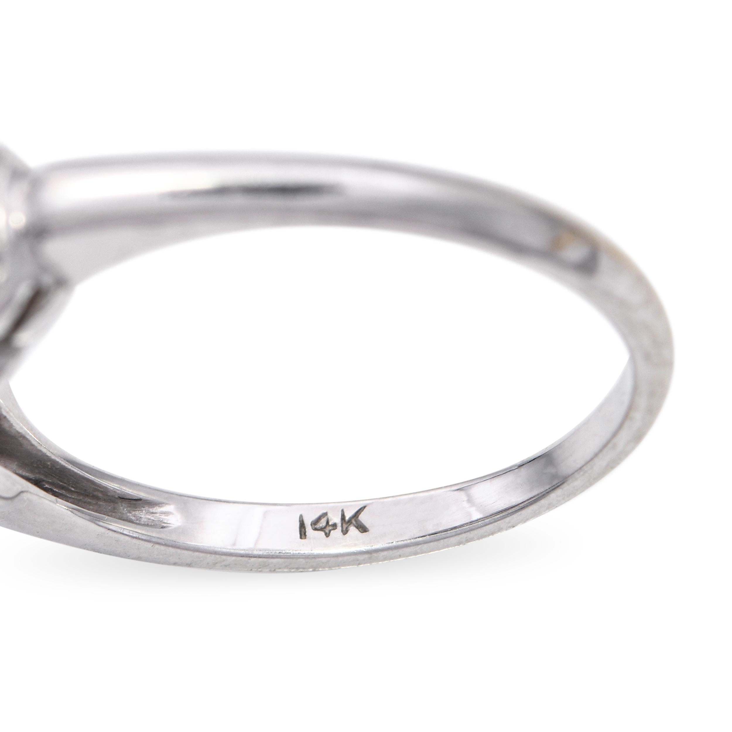 Vintage 14k White Gold 0.76tcw Old Euro Diamond Ring