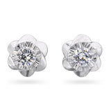 Vintage Stainless Steel 0.60tcw J Si1 Diamond Screw Back Earrings