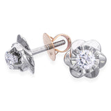 Vintage Stainless Steel 0.60tcw J Si1 Diamond Screw Back Earrings