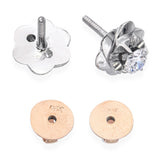 Vintage Stainless Steel 0.60tcw J Si1 Diamond Screw Back Earrings