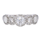 Vintage 14k White Gold 1.35tcw Diamond Cluster Ring