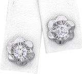 Vintage Stainless Steel 0.60tcw J Si1 Diamond Screw Back Earrings