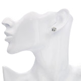 Vintage Stainless Steel 0.60tcw J Si1 Diamond Screw Back Earrings