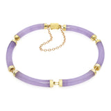 Vintage 14k Yellow Gold Lavender Jadeite Jade Bracelet