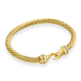 David Yurman 18k Yellow Gold Diamond Buckle Bracelet