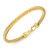 David Yurman 18k Yellow Gold Diamond Buckle Bracelet