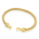 David Yurman 18k Yellow Gold Diamond Buckle Bracelet
