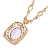 Vintage 18k Yellow Gold 39.23ct Amethyst and 2.41tcw Diamond Necklace