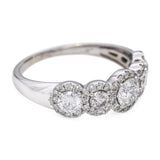 Vintage 14k White Gold 1.35tcw Diamond Cluster Ring