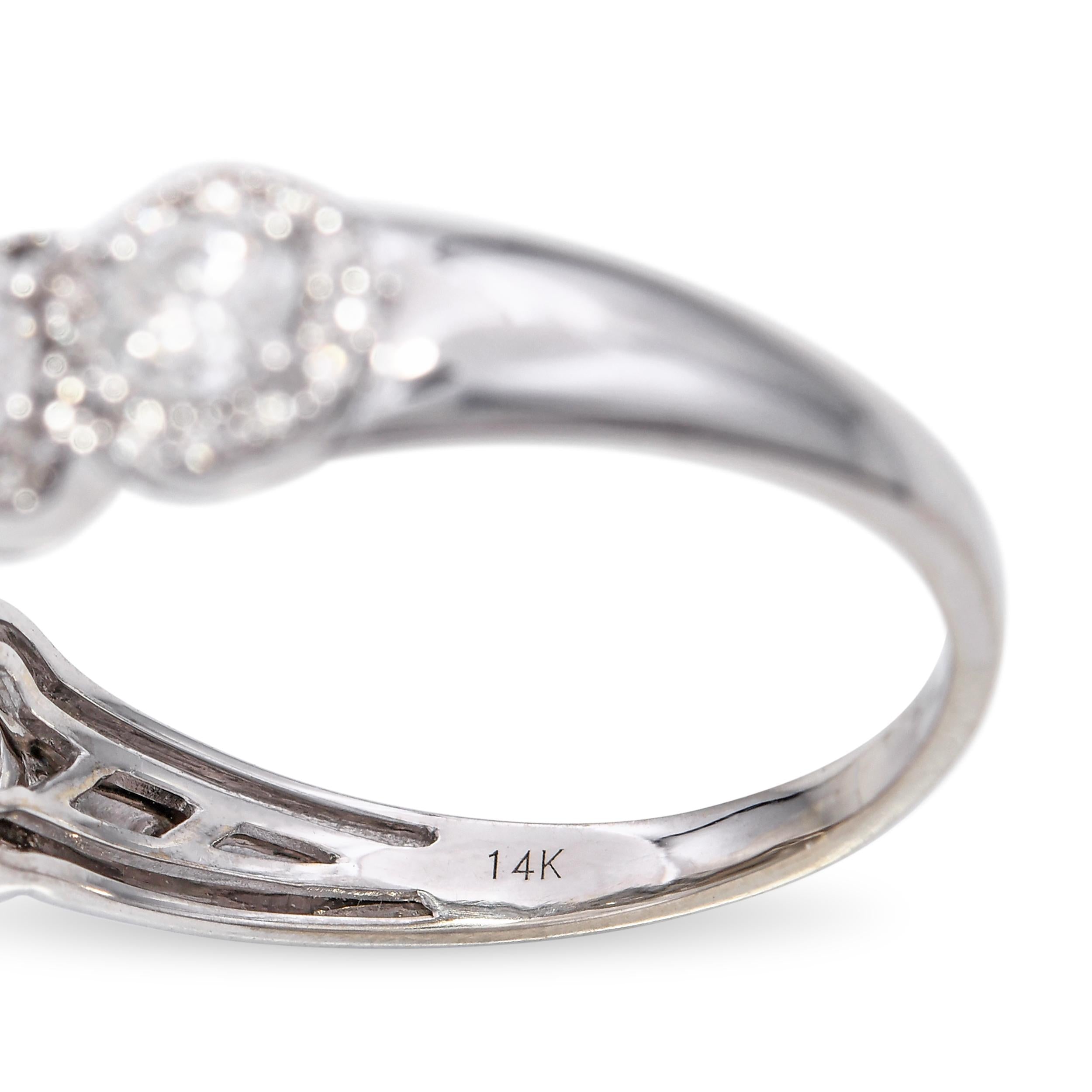 Vintage 14k White Gold 1.35tcw Diamond Cluster Ring