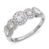 Vintage 14k White Gold 1.35tcw Diamond Cluster Ring