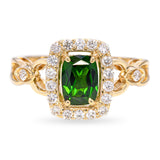 LeVain 14k Yellow Gold Chrome Diopside and Diamond Ring