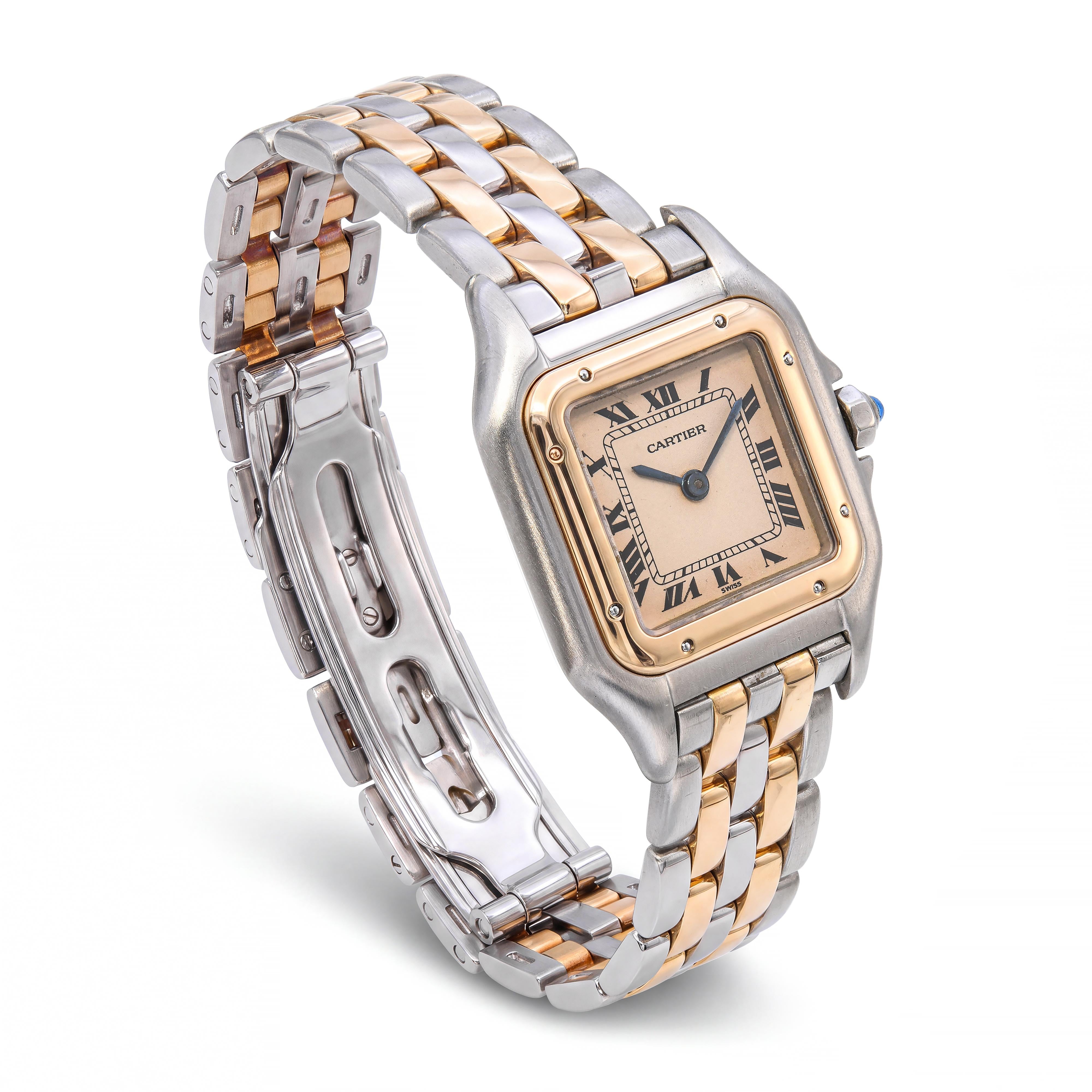 Vintage Cartier Panthère Gold & Stainless Steel Two-Row Quartz Women’s Watch