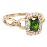 LeVain 14k Yellow Gold Chrome Diopside and Diamond Ring