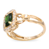 LeVain 14k Yellow Gold Chrome Diopside and Diamond Ring