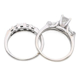 Vintage 14k White Gold 1.32tcw Diamond Engagement Ring Set