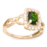 LeVain 14k Yellow Gold Chrome Diopside and Diamond Ring