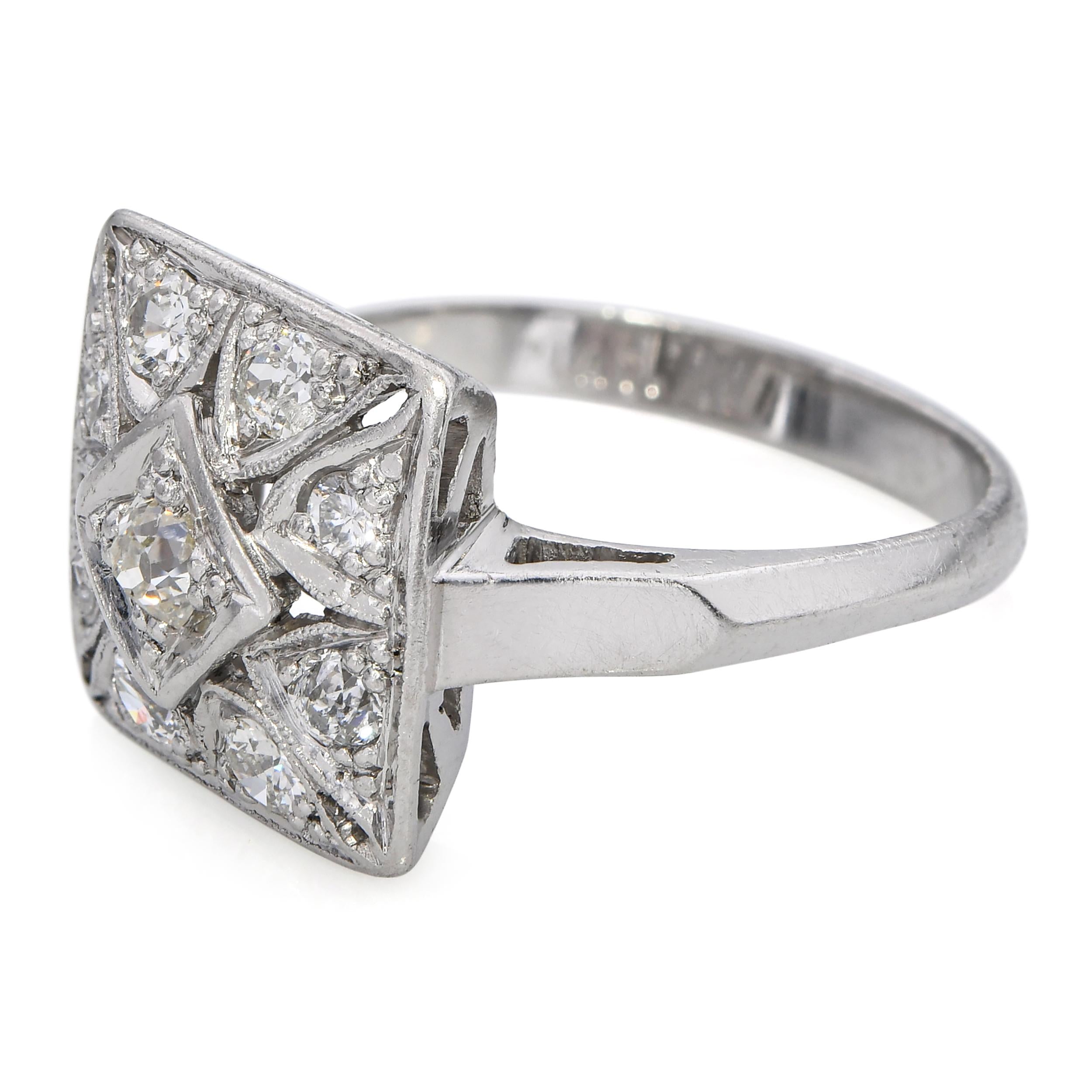 Antique Art Deco Platinum Diamond Ring
