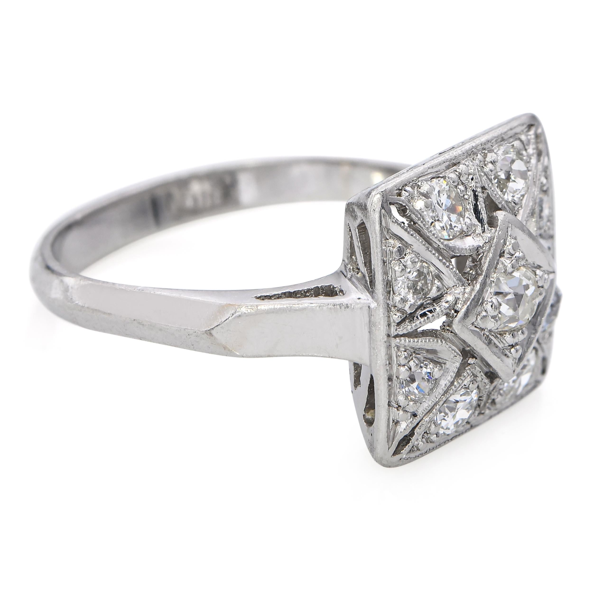 Antique Art Deco Platinum Diamond Ring