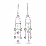 Tiffany & Co. 18k White Gold Tourmaline, Pink Sapphire Fringe Earrings