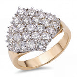 Vintage 14k Yellow Gold and Platinum 1.48tcw Diamond Pave Cluster Ring