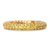 18k Yellow Gold 3.00tcw Yellow Sapphire Pave Band Ring