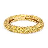 18k Yellow Gold 3.00tcw Yellow Sapphire Pave Band Ring