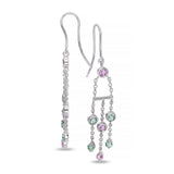 Tiffany & Co. 18k White Gold Tourmaline, Pink Sapphire Fringe Earrings