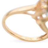 14k Yellow Gold Aquamarine and Diamond Ring