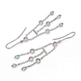 Tiffany & Co. 18k White Gold Tourmaline, Pink Sapphire Fringe Earrings