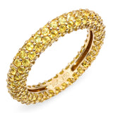 18k Yellow Gold 3.00tcw Yellow Sapphire Pave Band Ring