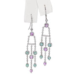 Tiffany & Co. 18k White Gold Tourmaline, Pink Sapphire Fringe Earrings