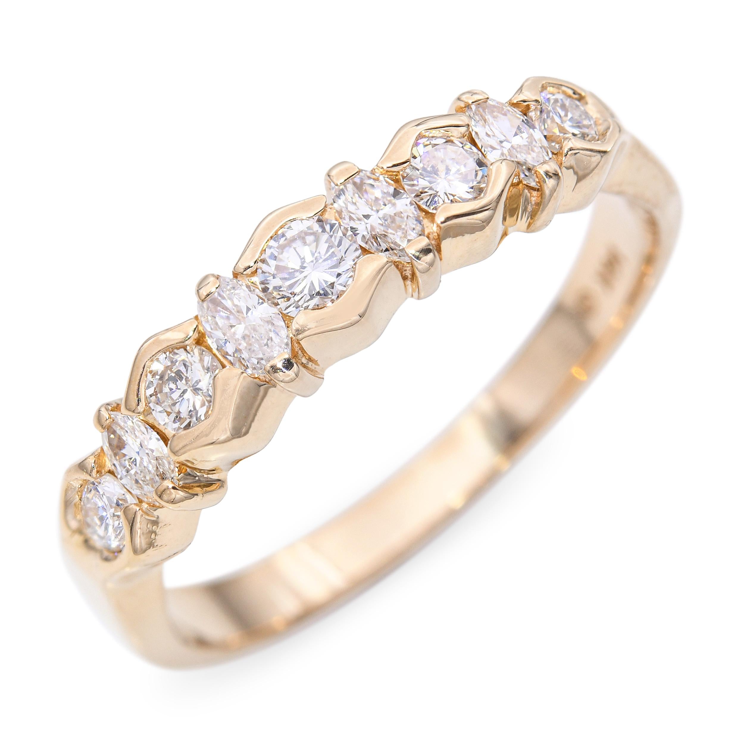 14k Yellow Gold Diamond Half-Eternity Wedding Band