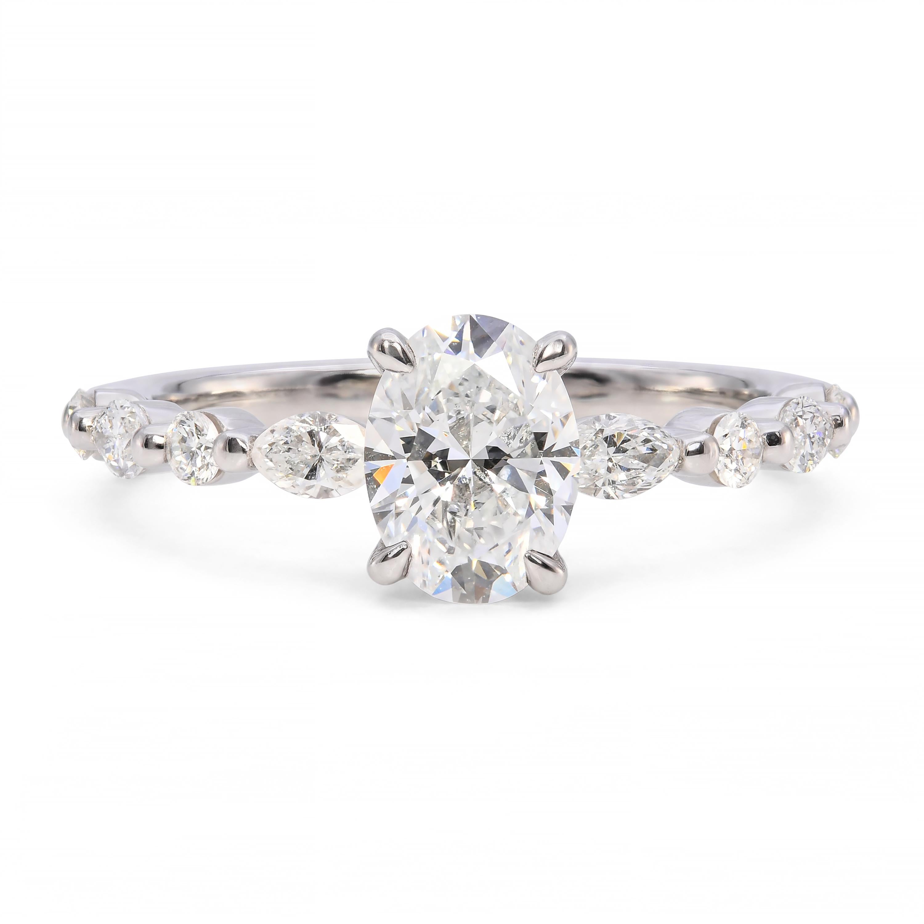 Platinum GIA .90ct D VVS2 Oval Diamond Engagement Ring