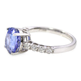 Platinum 2.19ct Tanzanite and Diamond Ring