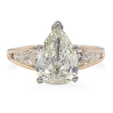 14k Yellow Gold 2.22tcw Pear and Round Shape Diamond Engagement Ring
