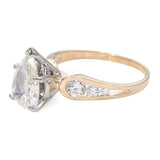 14k Yellow Gold 2.22tcw Pear and Round Shape Diamond Engagement Ring