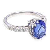 Platinum 2.19ct Tanzanite and Diamond Ring