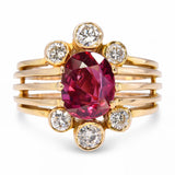 18k Yellow Gold GIA No Heat 2.16ct Ruby and Diamond Ring
