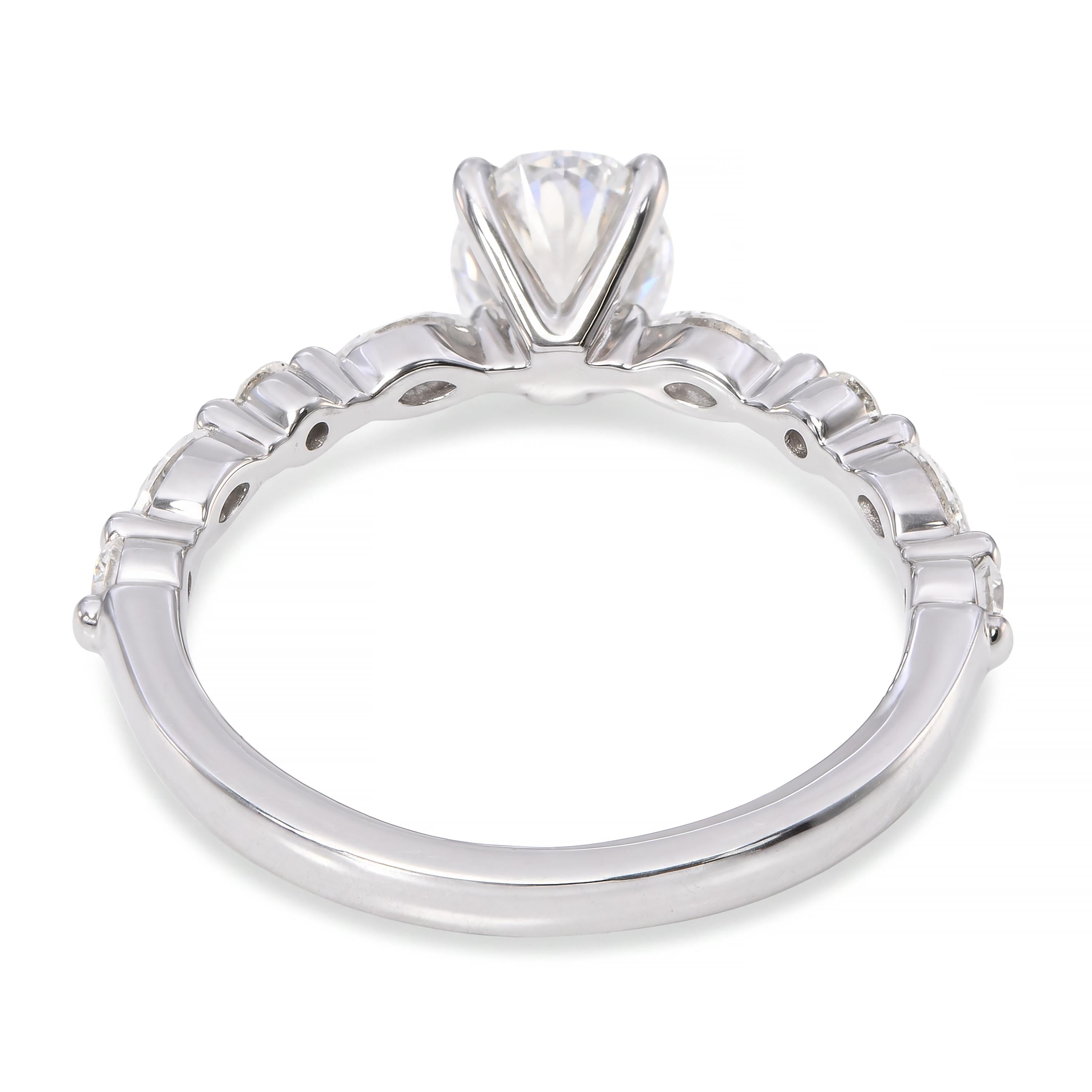 Platinum GIA .90ct D VVS2 Oval Diamond Engagement Ring