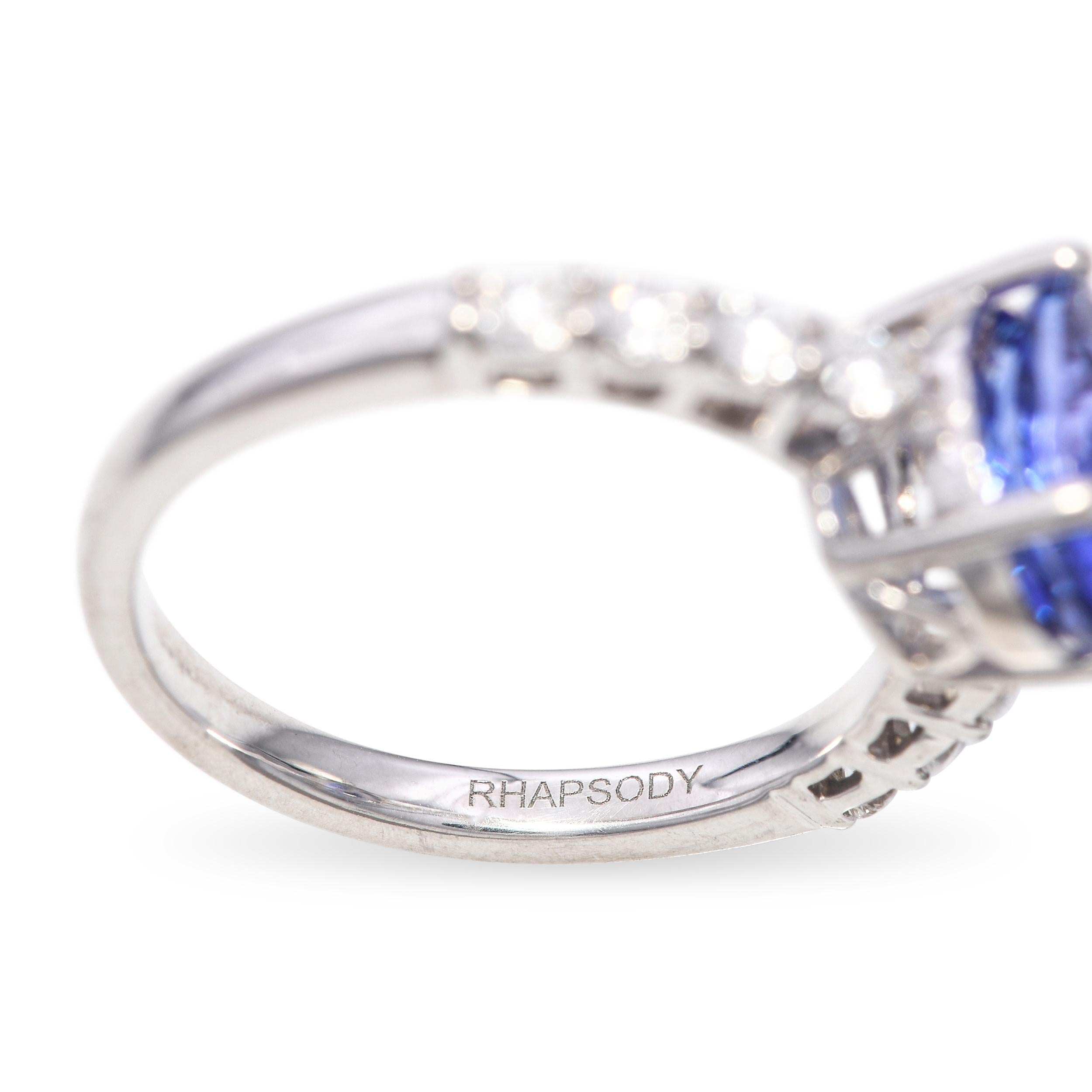 Platinum 2.19ct Tanzanite and Diamond Ring