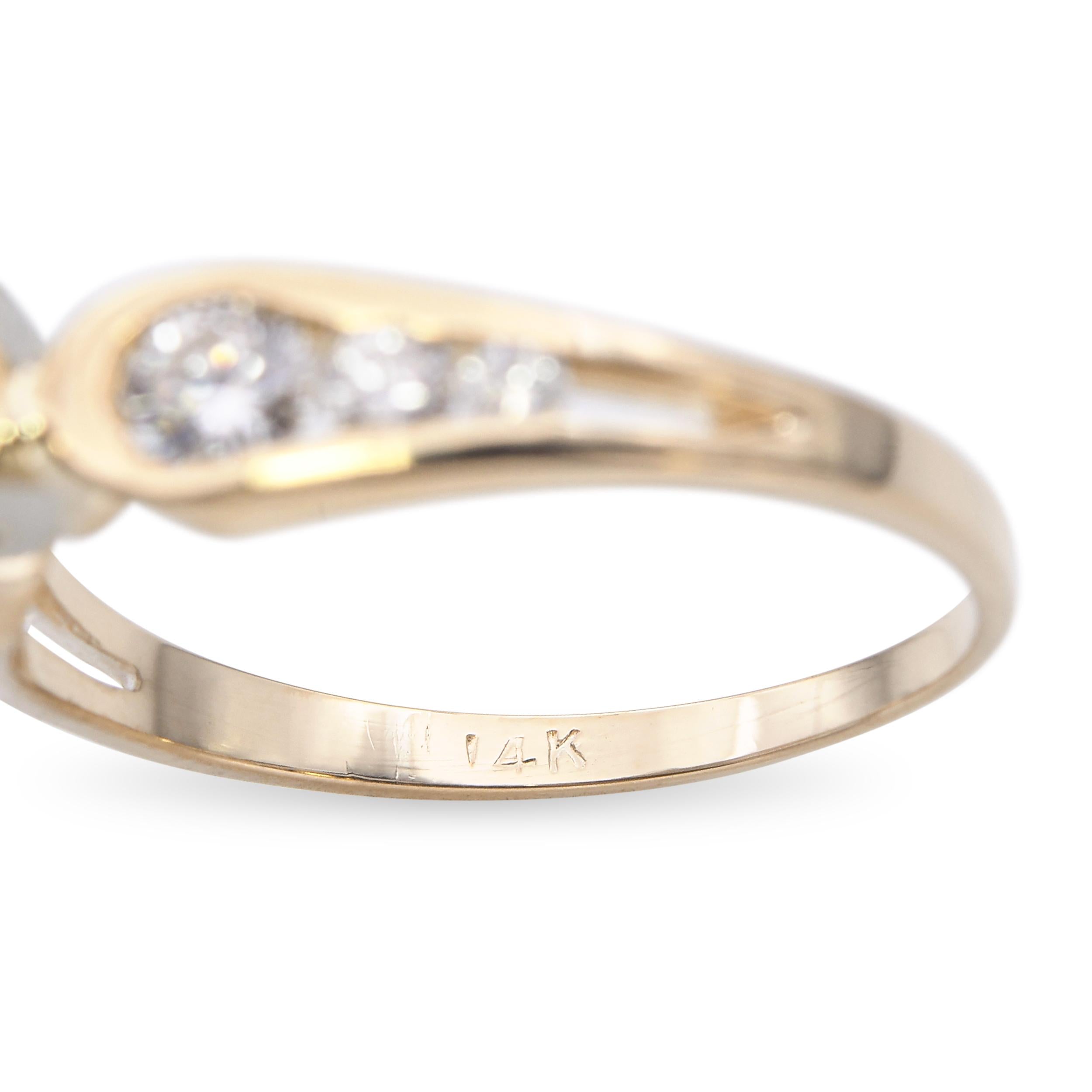 14k Yellow Gold 2.22tcw Pear and Round Shape Diamond Engagement Ring
